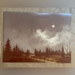 NWT Vintage Jon Gagnon Art Print Cabin In The Woods Landscape